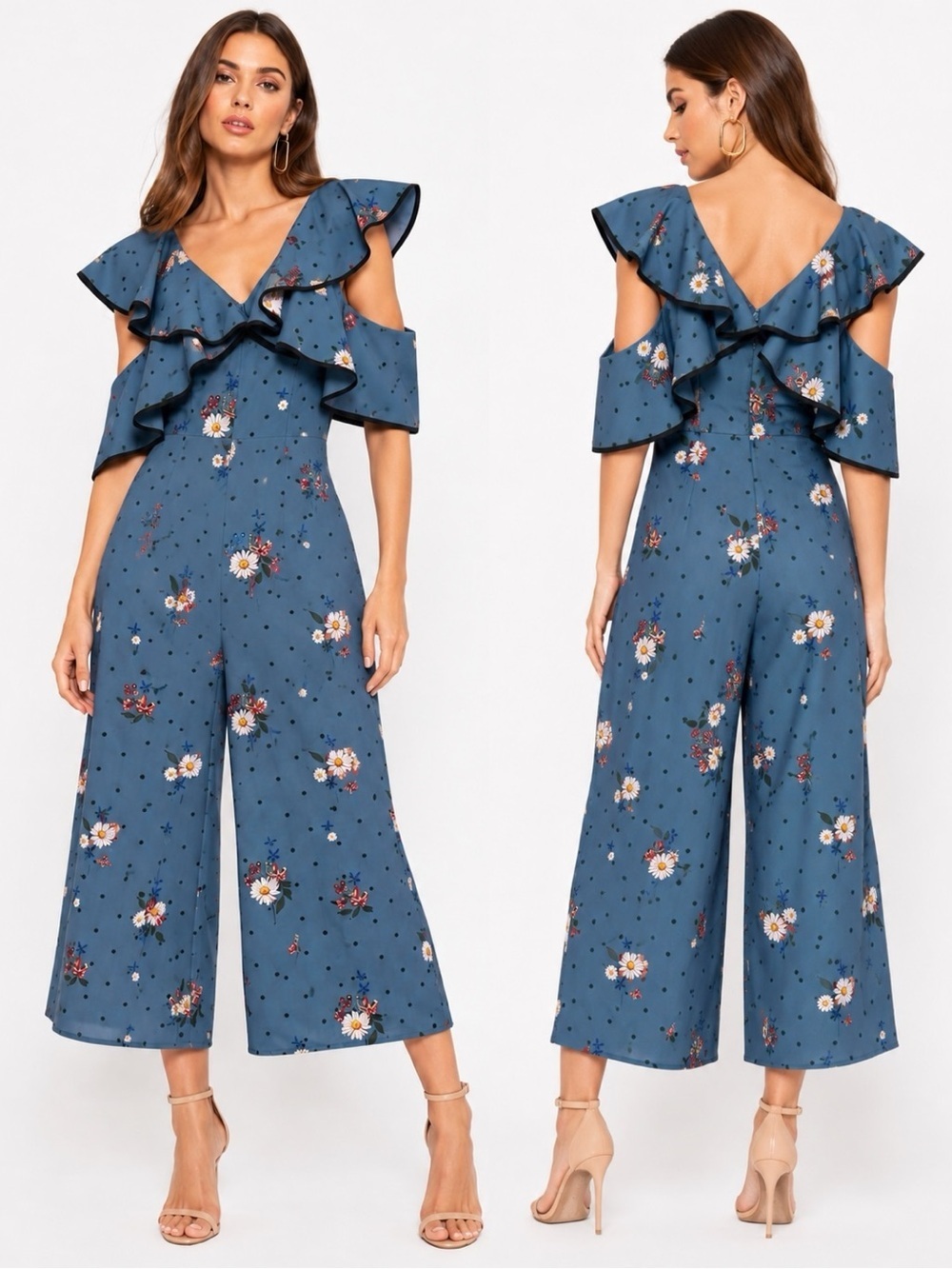 Keepsake The Label Run Free Floral Ruffle Jumpsuit XS NWT Cocktail